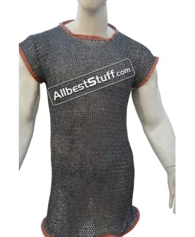 Sleeveless Aluminum Chain Mail Hauberk Flat Riveted Chest 52